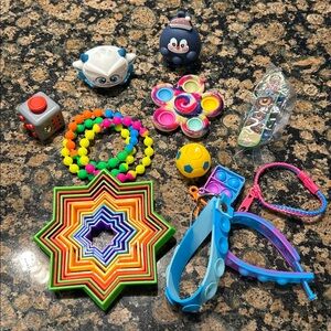 Colorful sensory kids toy bundle.